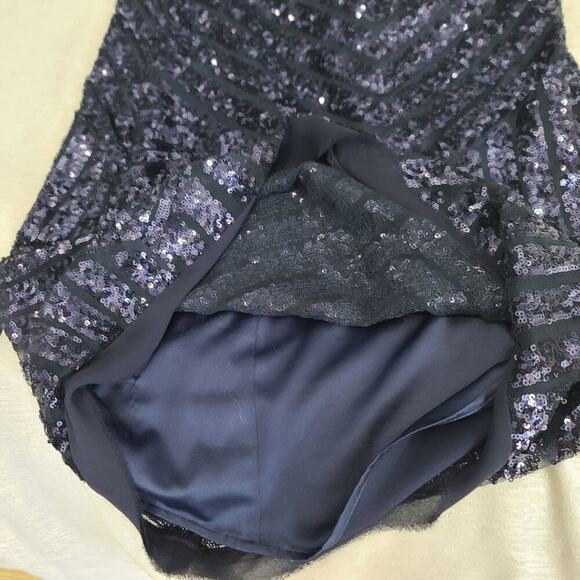 Vince Camuto blue sequin cocktail sheath dress Sz 4 party holiday wedding guest - Picture 8 of 8